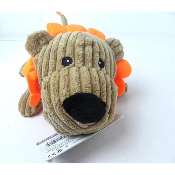 Giftable World 12" Lying Lion Crinkle Ears‎ Stuffed Dog Toy With Squeaker - Picture 1 of 5